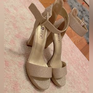Gold, sparkly heels